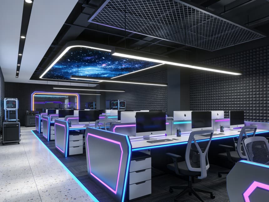 安慶辦公樓設(shè)計(jì)：2700平游戲研發(fā)公司辦公空間效果