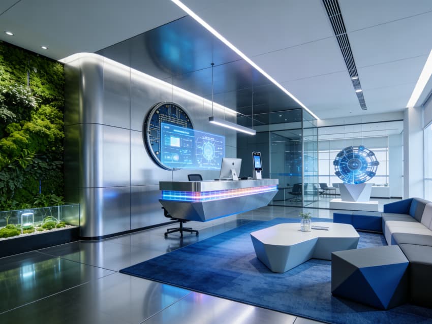 蚌埠1700平半導(dǎo)體企業(yè)辦公室裝修設(shè)計(jì)效果