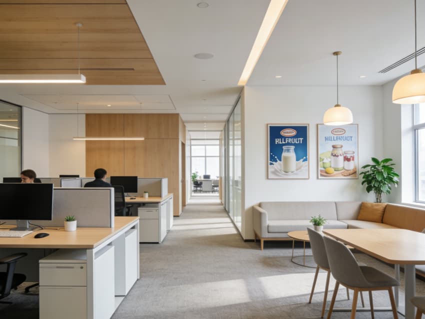 蕪湖辦公室設(shè)計(jì)：2100平乳制品公司辦公室效果