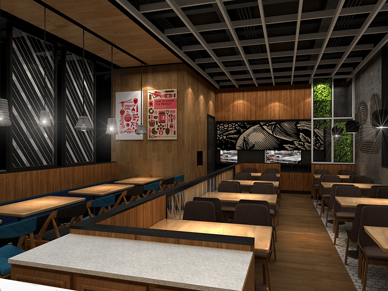 米線(xiàn)店室內(nèi)裝修設(shè)計(jì)效果圖
