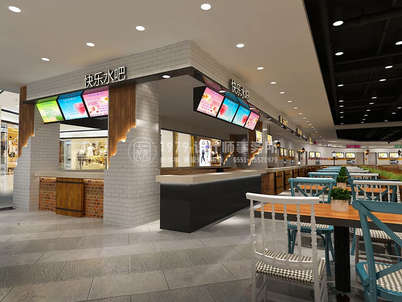 美食廣場局部店面裝修設(shè)計效果圖