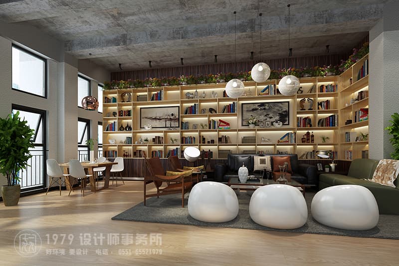 合肥個性別致書店休息區(qū)裝修效果圖 - 簡單的裝飾 后現(xiàn)代的設計讓書店看起來簡潔舒適上檔次