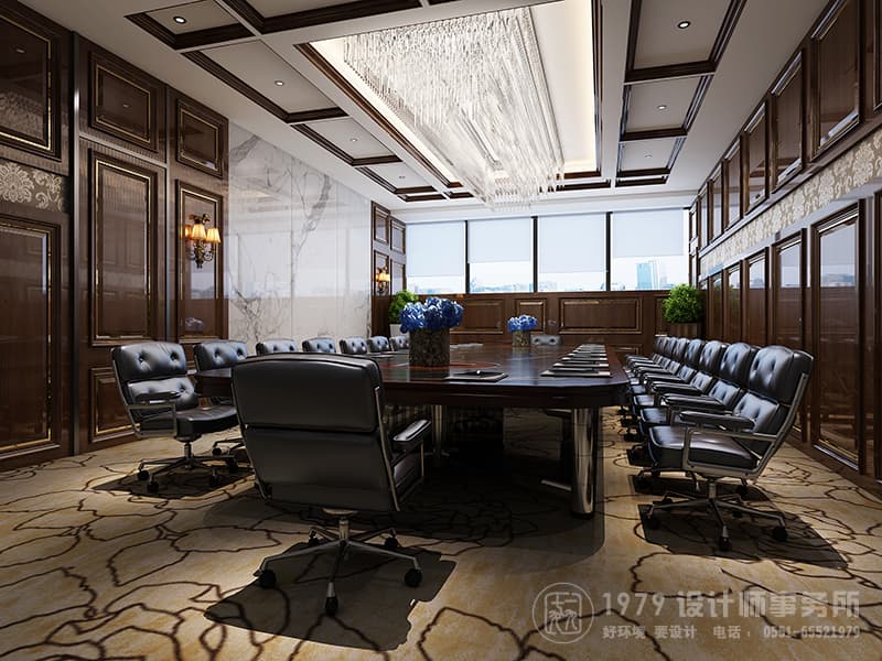 電力公司大氣穩(wěn)重的會議室裝修設(shè)計(jì)效果圖