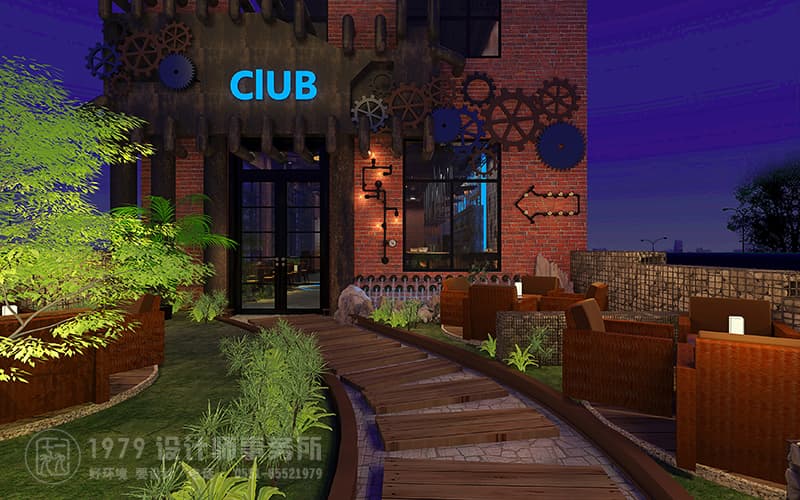 合肥靜吧俱樂部門頭設(shè)計以及走道設(shè)計效果圖