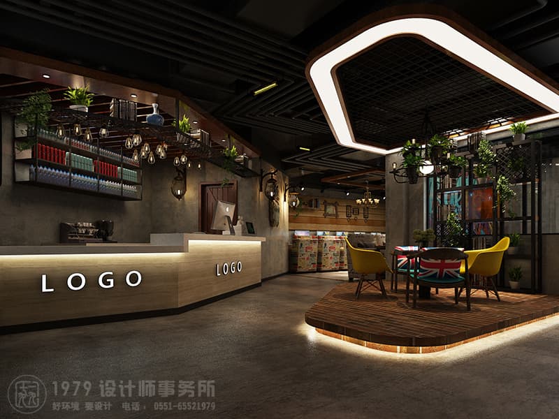 合肥銅陵路網(wǎng)咖吧臺設(shè)計效果圖