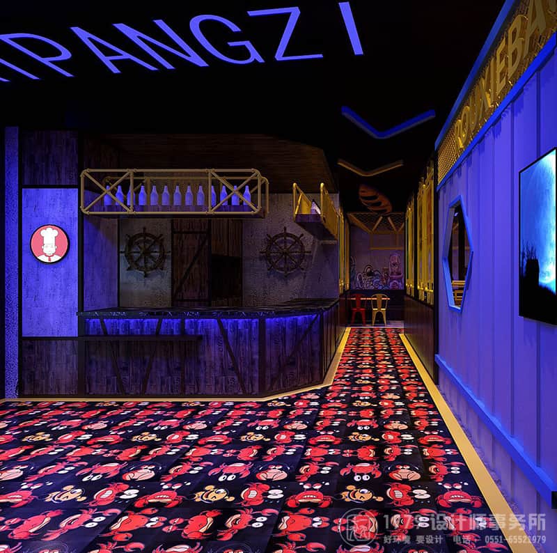 合肥賴胖子肉蟹煲吧臺(tái)裝修設(shè)計(jì)效果圖