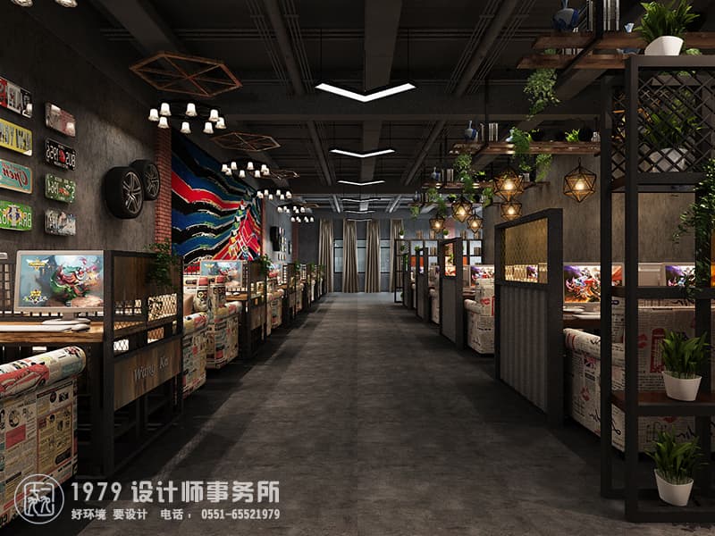 合肥東至路鰻魚(yú)網(wǎng)咖大廳裝修設(shè)計(jì)效果圖